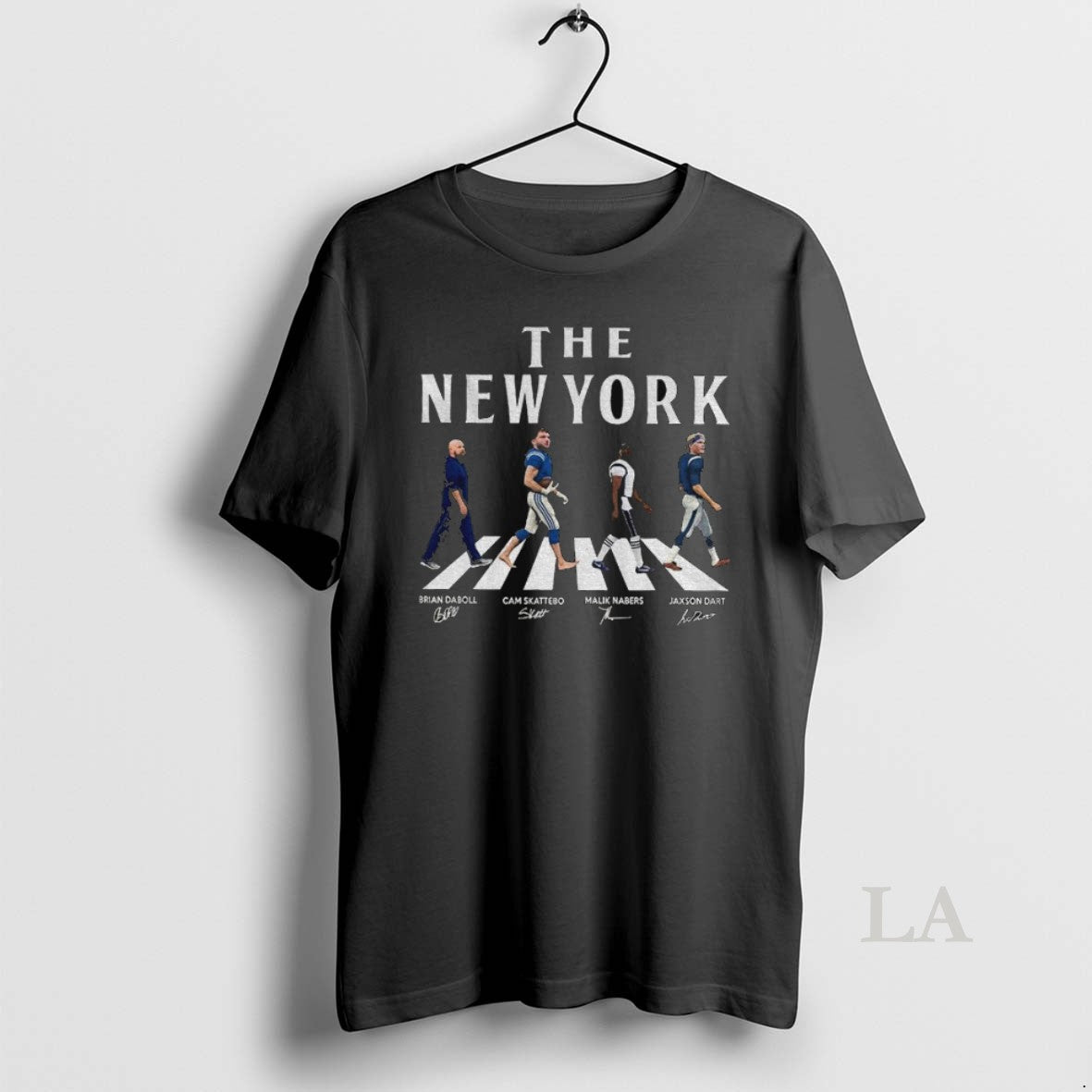 Original The New York Walking Road Signatures Football Jaxson Dart Malik Nabers Cam Skattebo