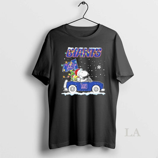 Original The Peanuts X New York Giants Driving Car Christmas T-Shirts, Hoodie, Sweatshirt | AU18TeeNovaLab.com
