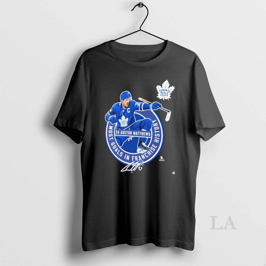 Original Toronto Maple Leafs Auston Matthews Most Goals In Franchise History Signature T-Shirts, Hoodie, Sweatshirt