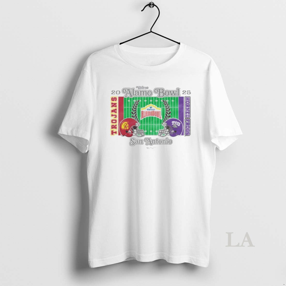 Original Usc Trojans Vs Tcu Horned Frogs 2025 Valero Alamo Bowl 2 Team Stadium T-Shirts, Hoodie, Sweatshirt