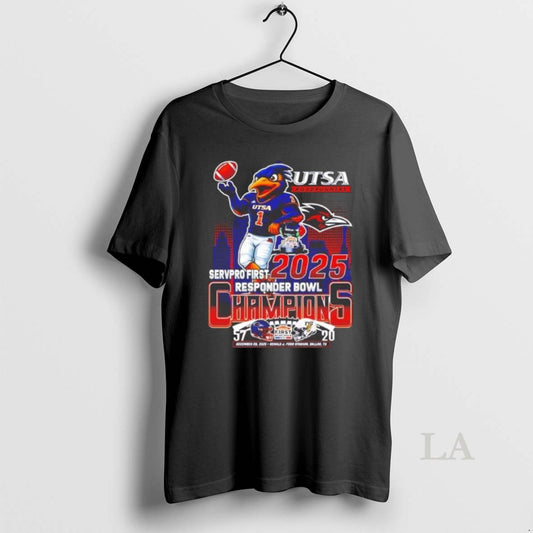 Original Utsa Roadrunners 2025 Responder Bowl Champions Mascot Skyline