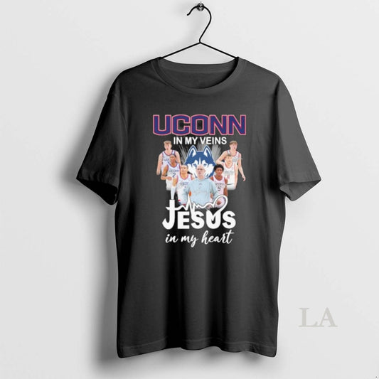 Original Uconn Mens Basketball In My Veins Jesus In My Heart T-Shirts, Hoodie, Sweatshirt | AU18TeeNovaLab.com