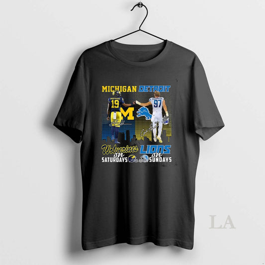 Original Underwood Wolverines On Saturdays And Aidan Hutchinson Lions On Sundays Signature