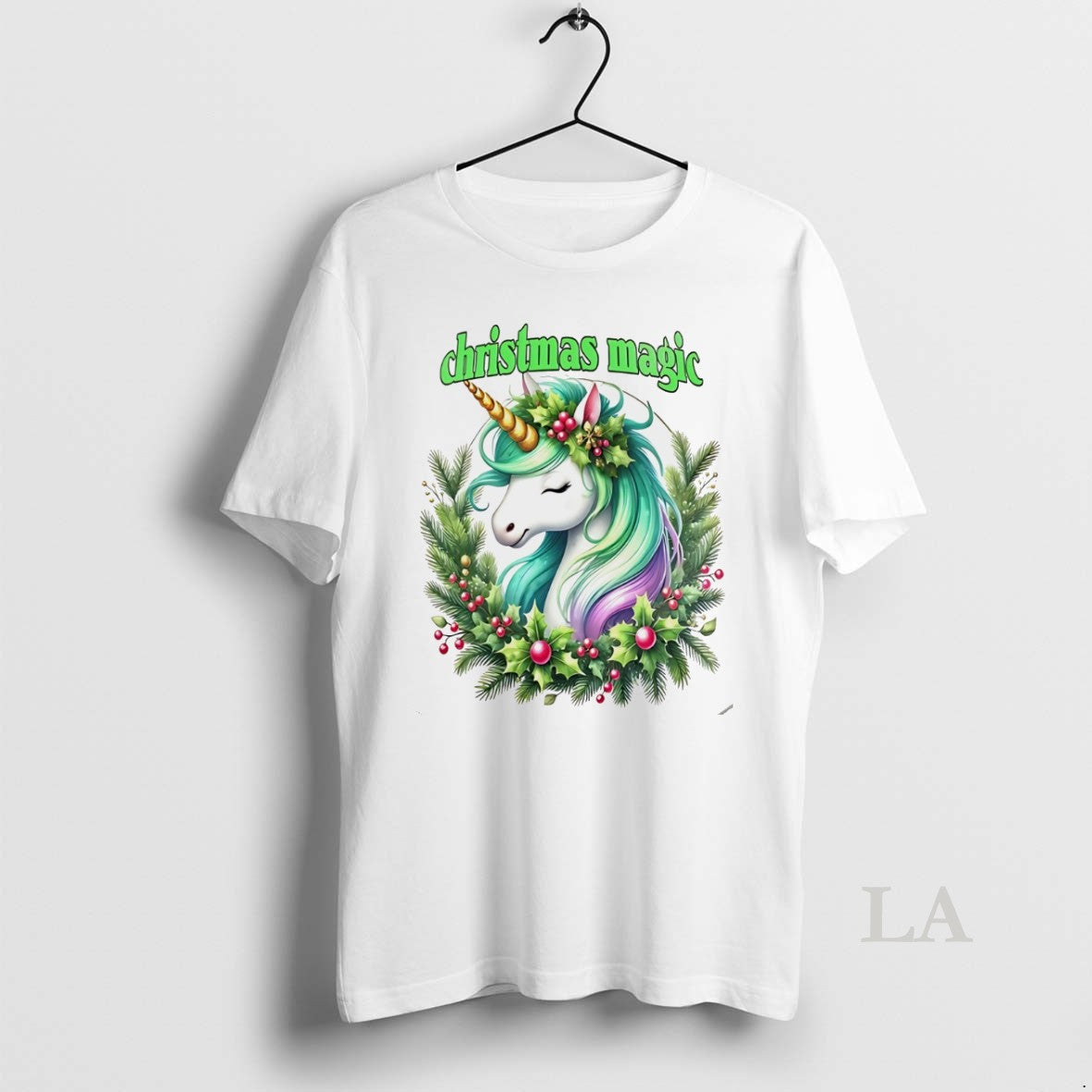 Original Unicorn Wreath Holiday Christmas Magic White