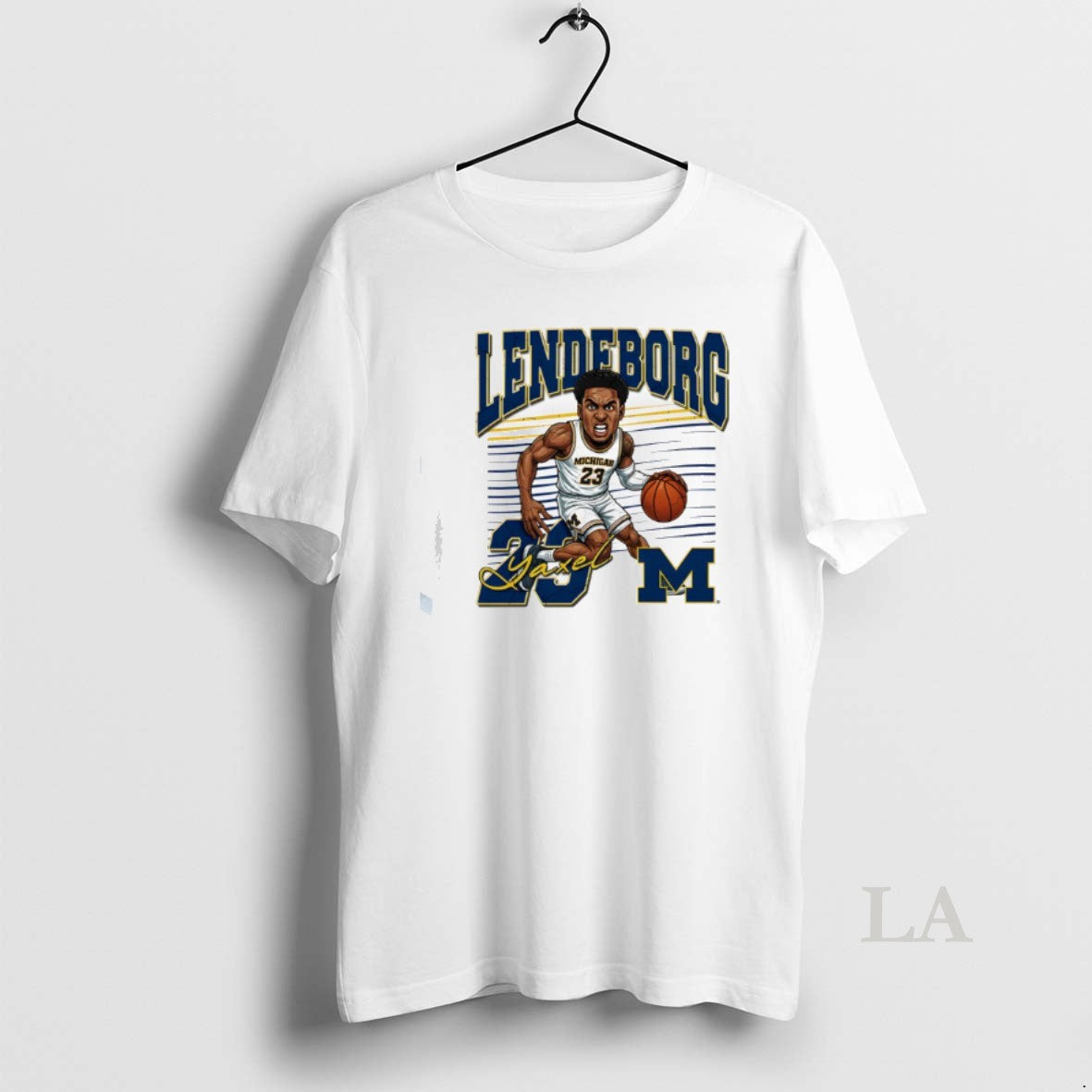 Original Valiant University Of Michigan Basketball Yaxel Lendeborg Caricature T-Shirts, Hoodie, Sweatshirt