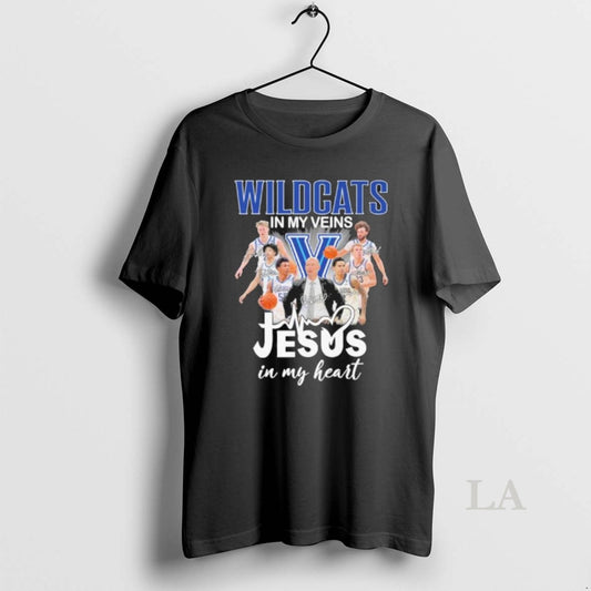 Original Villanova Mens Basketball In My Veins Jesus In My Heart T-Shirts, Hoodie, Sweatshirt | AU18TeeNovaLab.com