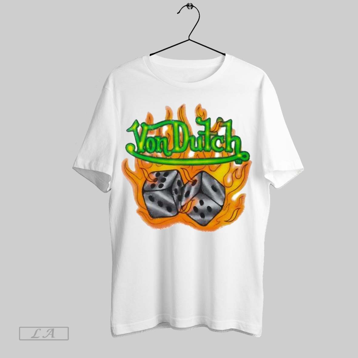 Original Von Dutch Dice Flames Y2k Style Aesthetic Graphic
