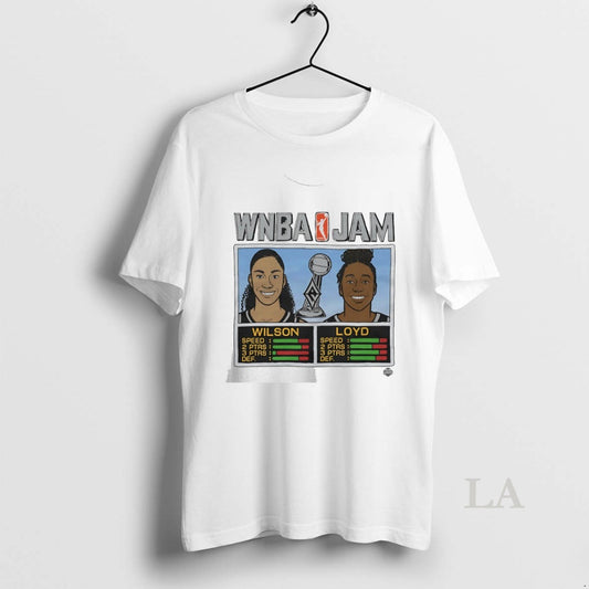 Original Wnba Jam Las Vegas Aces 2025 Champs Aja Wilson And Jewell Loyd