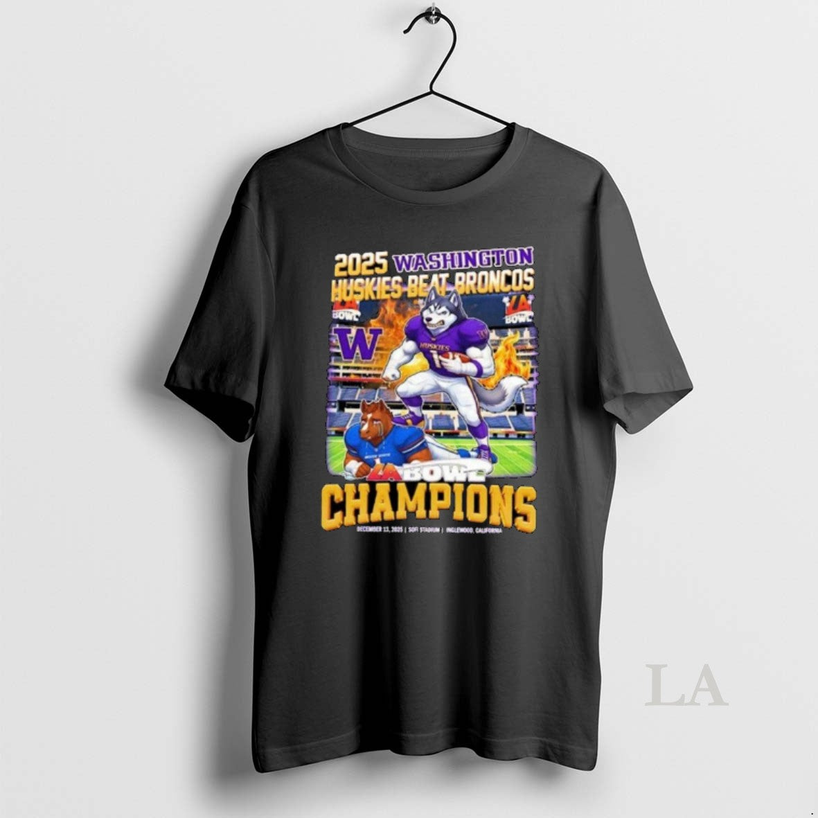 Original Washington Huskies Beat Broncos 2025 La Bowl Champions Mascot T-Shirts, Hoodie, Sweatshirt | AU18TeeNovaLab.com