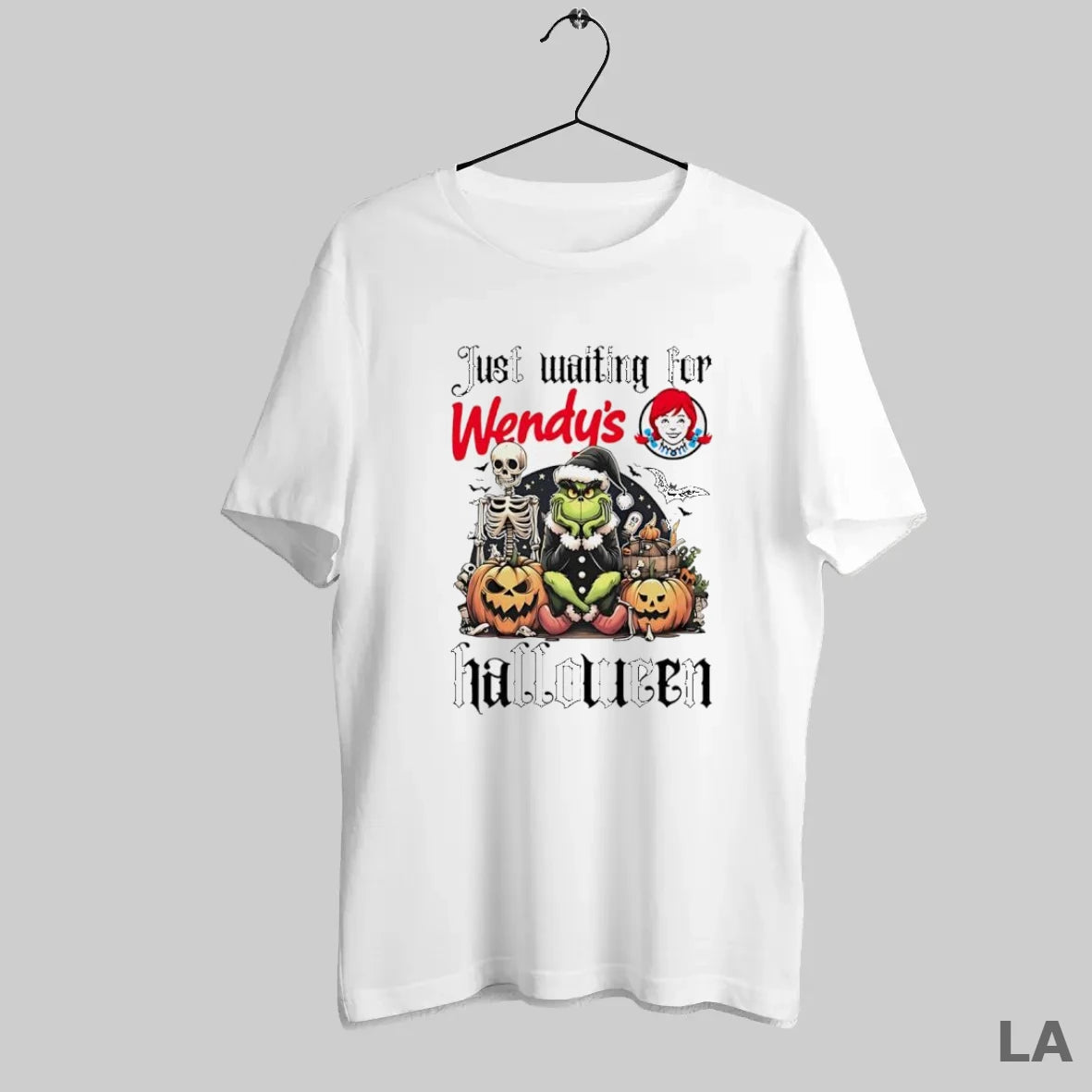 Original Wendys Grinch Just Waiting For Halloween Goth Graphic