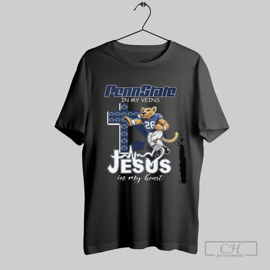 Penn State Nittany Lions In My Veins Jesus In My Heart Mascot 2025