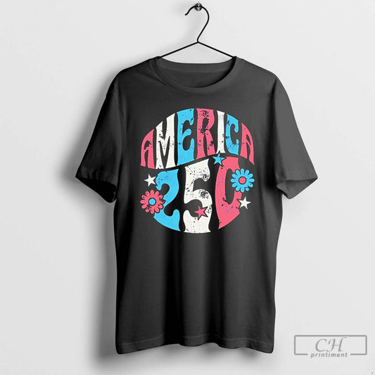 Premium America 250 Flowers T Shirts