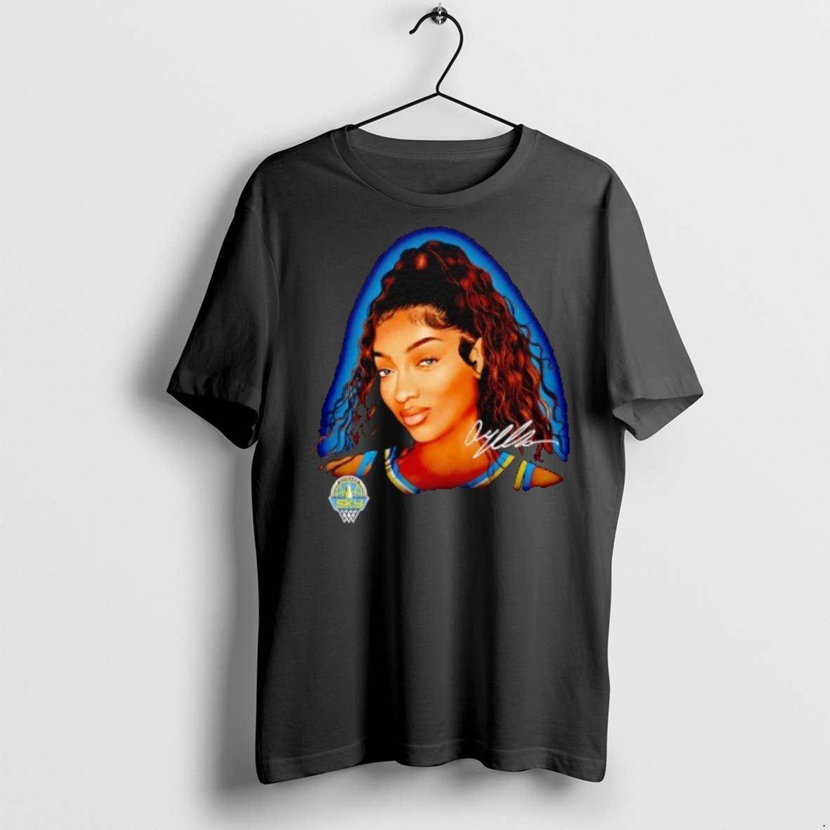 Premium Angel Reese Portrait Chicago Sky Basketball Signature T Shirts