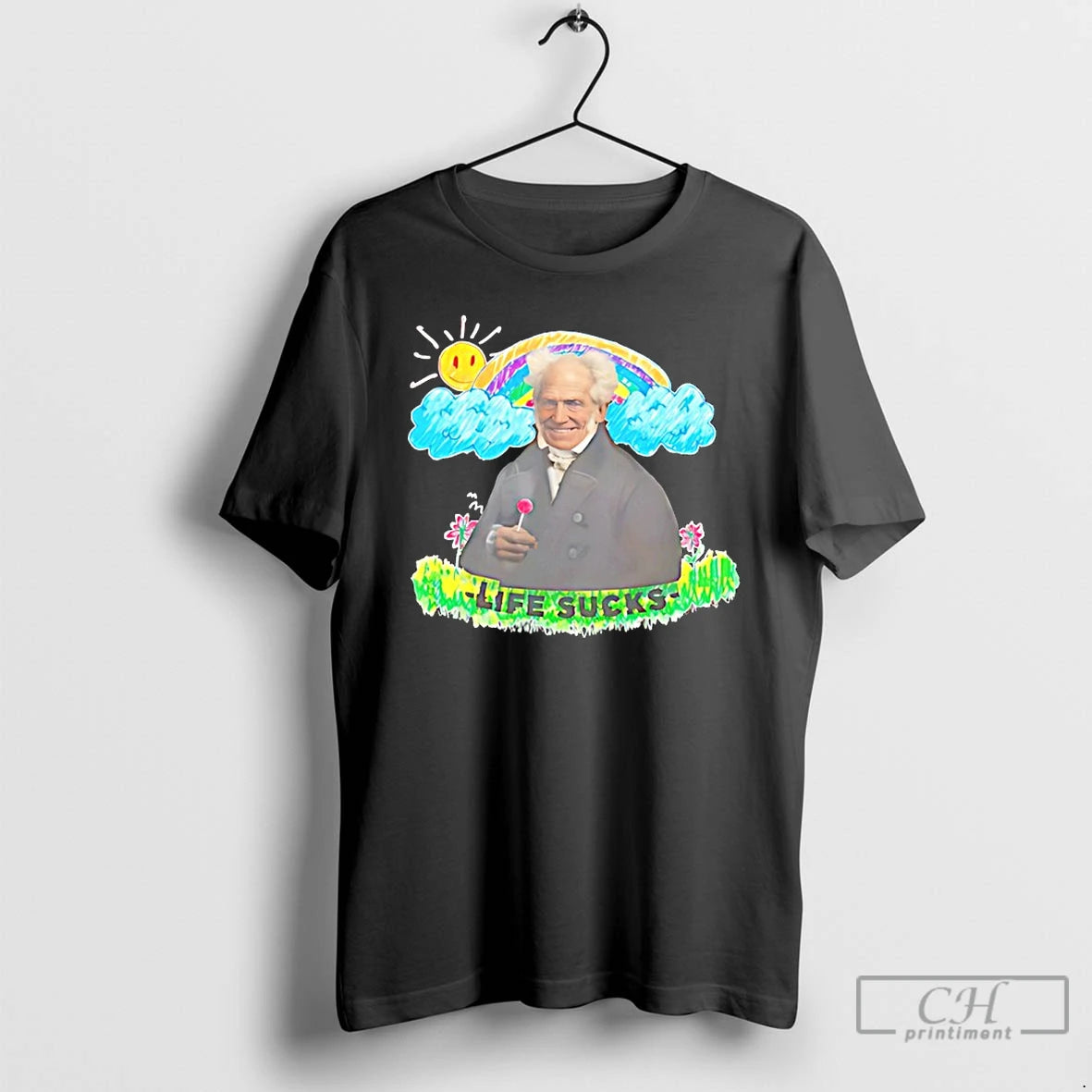 Premium Arthur Schopenhauer Life Sucks Art T-Shirts, Hoodie, Sweatshirt | AU18TeeNovaLab.com
