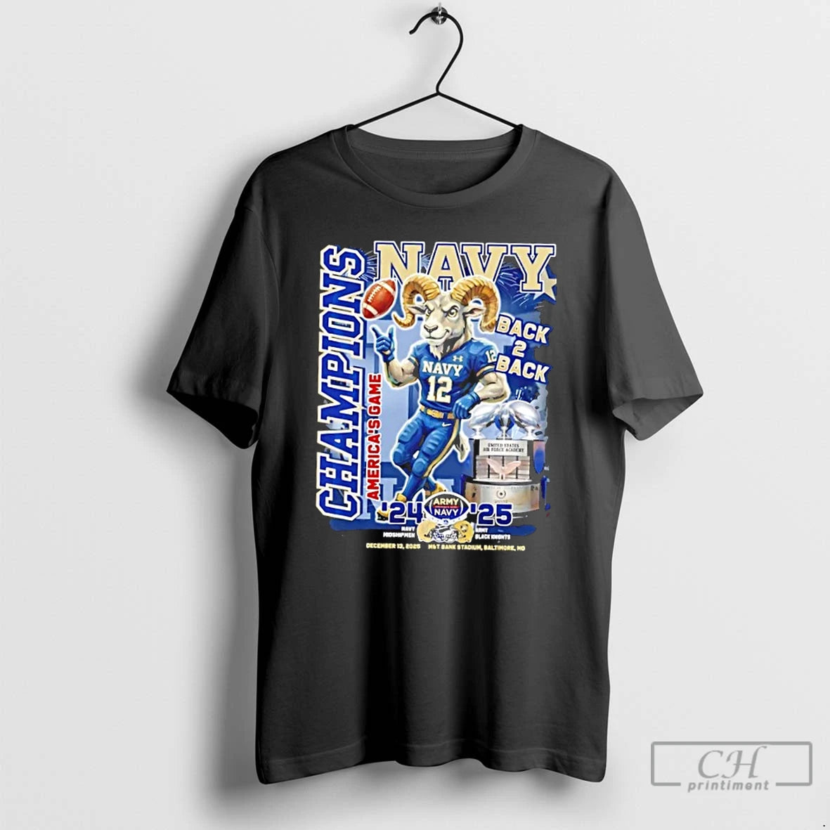 Premium Back 2 Back 2024 25 Americas Game Champions Navy Midshipmen Vs Army Black Knights T-Shirts, Hoodie, Sweatshirt