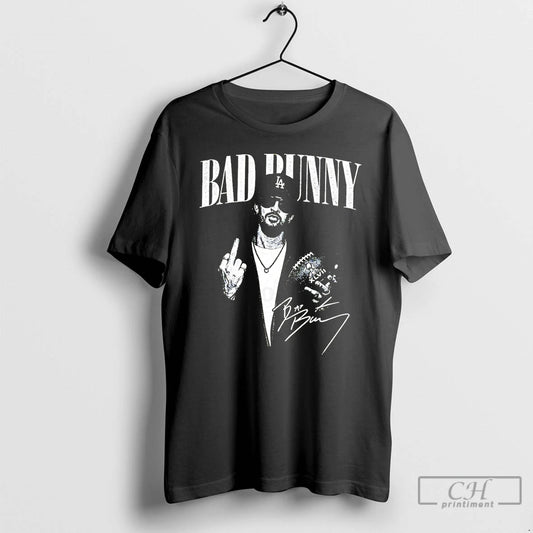 Premium Bad Bunny Middle Finger Bowl 2026 Halftime Show Signature T-Shirts, Hoodie, Sweatshirt | AU18TeeNovaLab.com