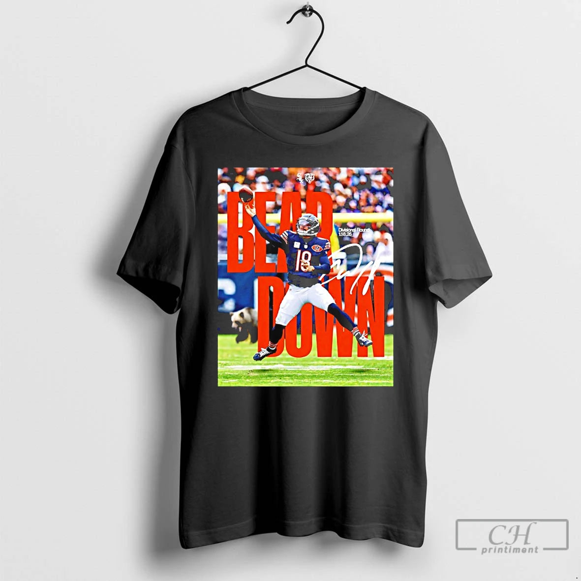 Premium Bear Down Caleb Williams Divisional Round 2026 Signature T-Shirts, Hoodie, Sweatshirt | AU18TeeNovaLab.com