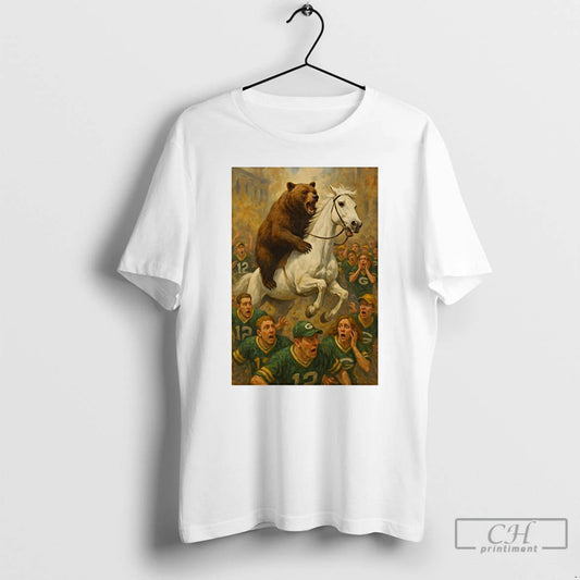 Premium Bear Riding Horse Attack Green Bay Packers Fans T-Shirts, Hoodie, Sweatshirt | AU18TeeNovaLab.com
