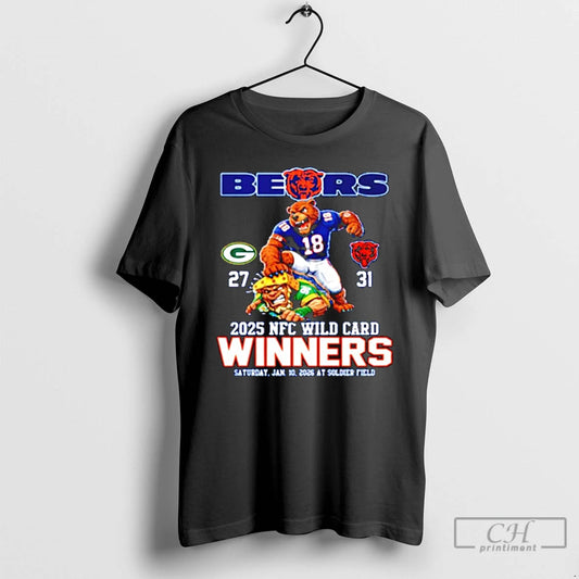 Premium Bears 2025 Nfc Wild Card Winners Mascot T-Shirts, Hoodie, Sweatshirt | AU18TeeNovaLab.com