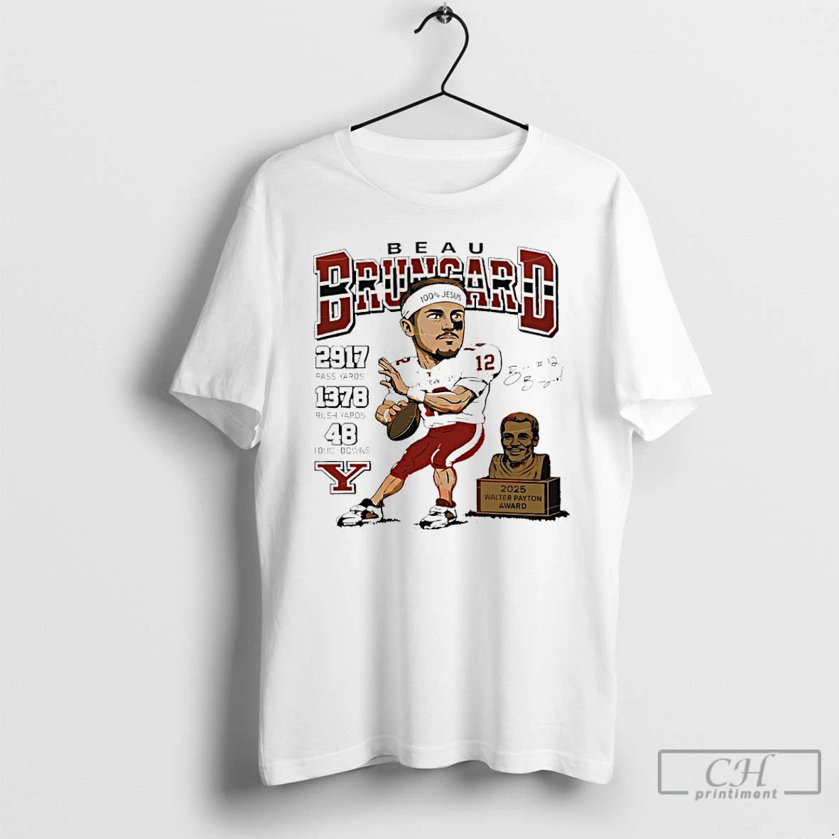 Beau Brungard 2025 Walter Payton Award Winner Youngstown State Penguins Trophy