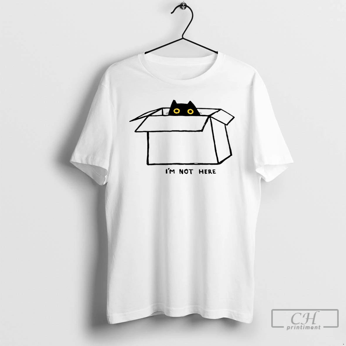 Premium Black Cat Im Not Here T-Shirts, Hoodie, Sweatshirt | AU18TeeNovaLab.com