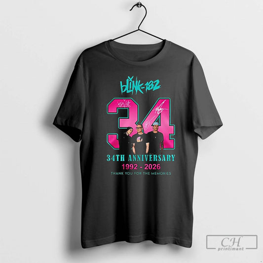 Premium Blink 182 34th Anniversary 1992 %ce%b3co 2026 Thank You For The Memories T Shirts