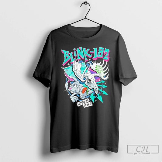 Premium Blink 182 Tour Gilford Nh September 9 2025 Event T Shirts