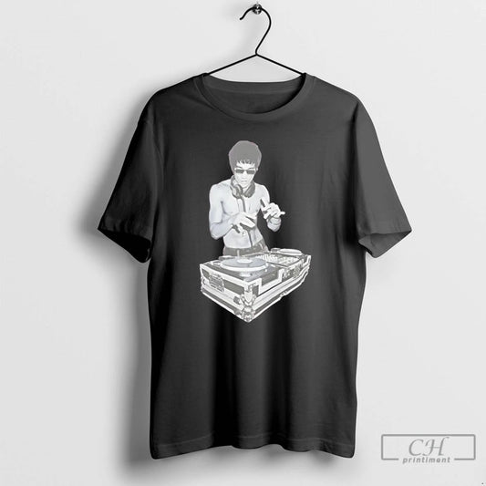 Premium Bruce Lee Dj Kung Fu Master Mixing Vinyl T-Shirts, Hoodie, Sweatshirt | AU18TeeNovaLab.com