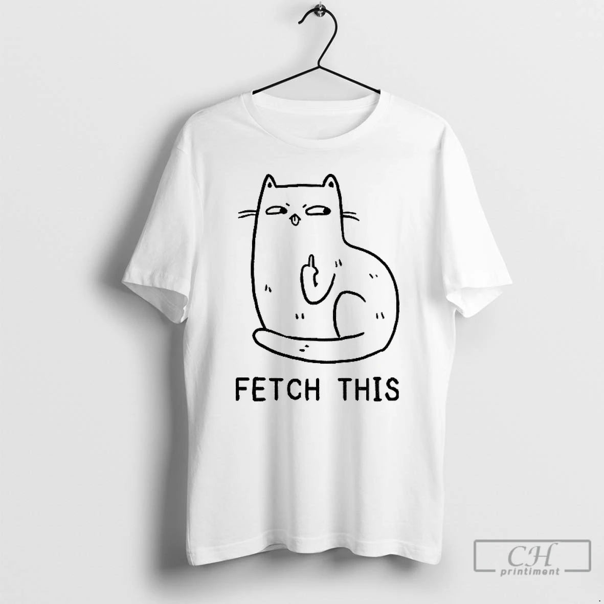 Premium Cat Middle Finger Fetch This Meme T-Shirts, Hoodie, Sweatshirt | AU18TeeNovaLab.com