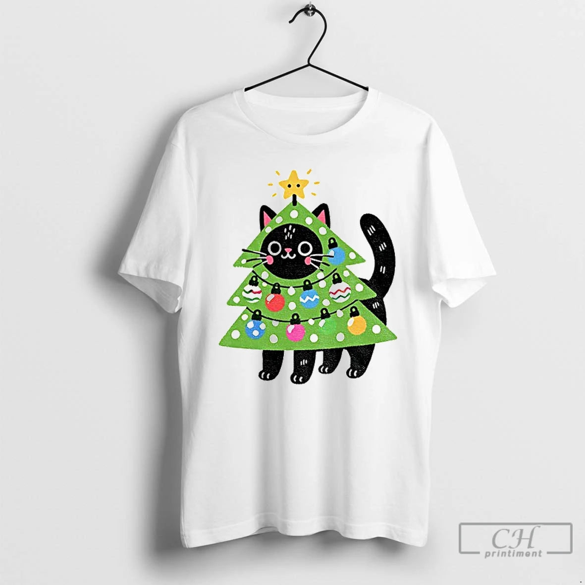 Premium Christmas Tree Cat Merry Christmas T Shirts
