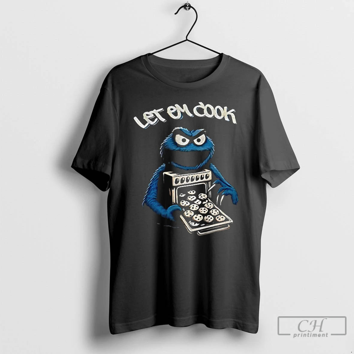 Premium Cookie Monster Let Em Cook Vintage T-Shirts, Hoodie, Sweatshirt | AU18TeeNovaLab.com