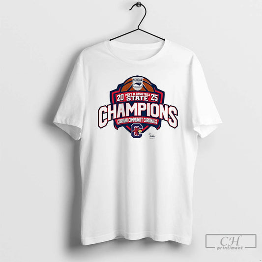 Premium Corvian Community Cardinals 2025 Mens 1a Basketball State Champions T-Shirts, Hoodie, Sweatshirt | AU18TeeNovaLab.com