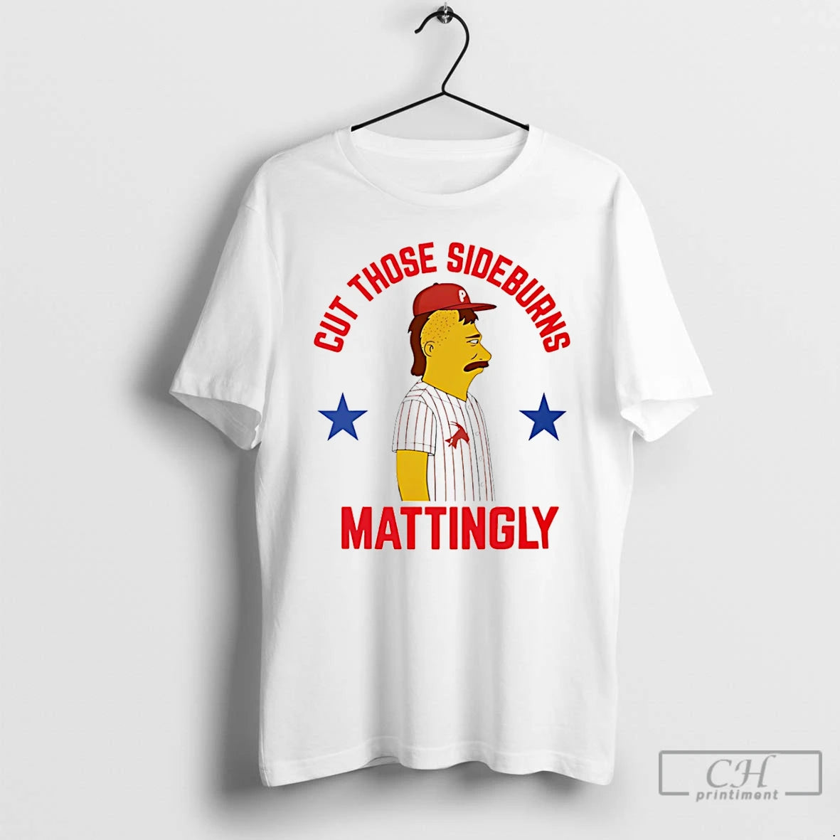 Premium Cut Those Donnie Sideburns Mattingly Philadelphia Phillies Simpsons T-Shirts, Hoodie, Sweatshirt | AU18TeeNovaLab.com