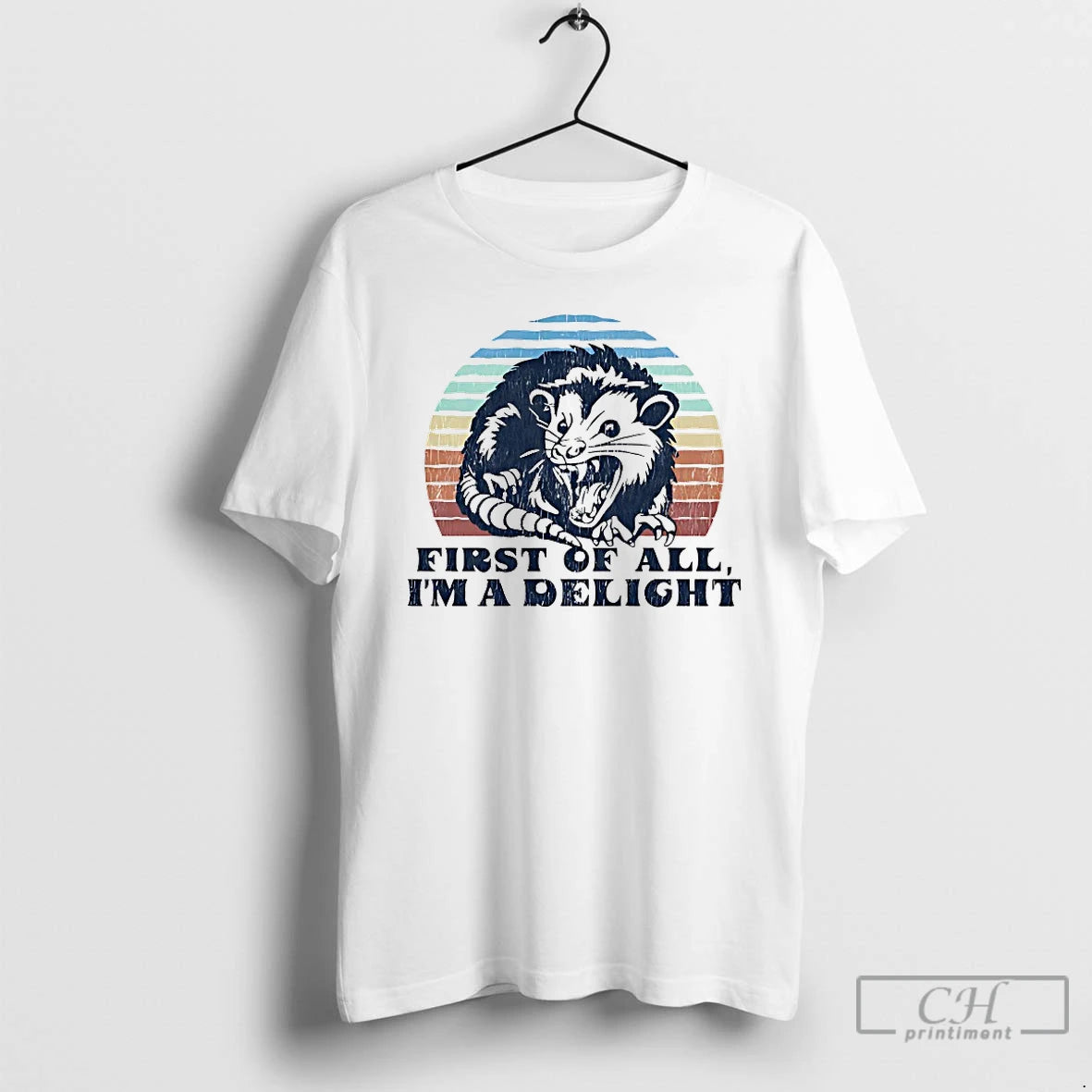 Premium Delightful Unhinged Possum First Of All Im A Delight T-Shirts, Hoodie, Sweatshirt | AU18TeeNovaLab.com