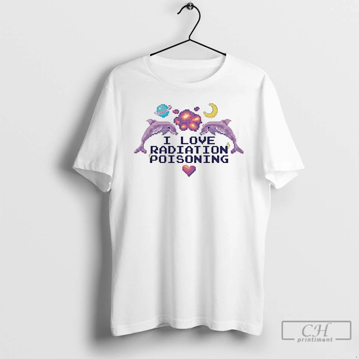 Premium Dolphin Pixel Love Radiation Poisoning T-Shirts, Hoodie, Sweatshirt | AU18TeeNovaLab.com