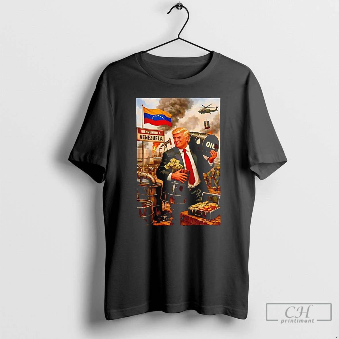 Premium Donald Trump Oil And Venezuela Collage T-Shirts, Hoodie, Sweatshirt | AU18TeeNovaLab.com
