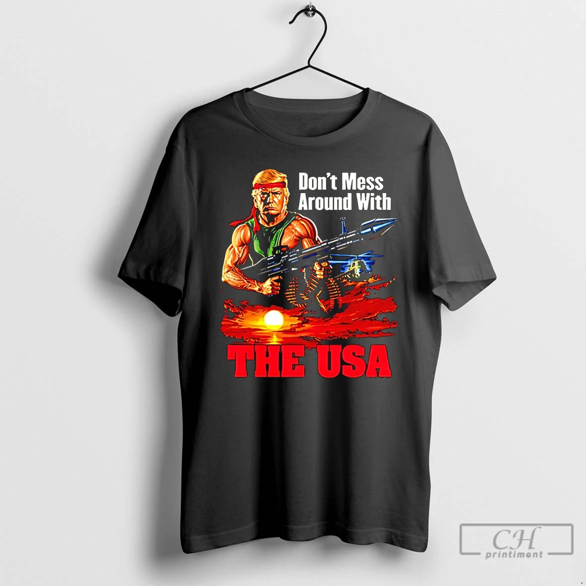 Premium Dont Mess Around With The Usa Trump Rambo T-Shirts, Hoodie, Sweatshirt | AU18TeeNovaLab.com
