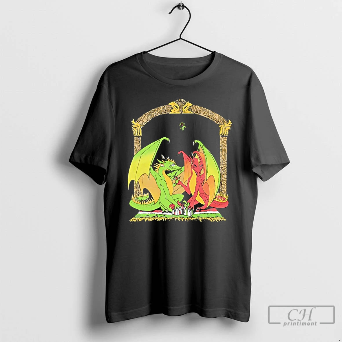 Premium Dragon Under The Mistletoe Art T-Shirts, Hoodie, Sweatshirt | AU18TeeNovaLab.com