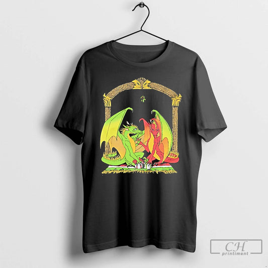 Premium Dragon Under The Mistletoe Art T-Shirts, Hoodie, Sweatshirt | AU18TeeNovaLab.com