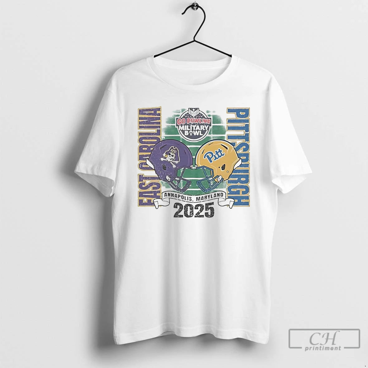 Premium East Carolina Pirates Vs Pittsburgh Panthers 2025 Go Bowling Military Bowl T Shirts Sweater Hoodie, Sweatshirt
