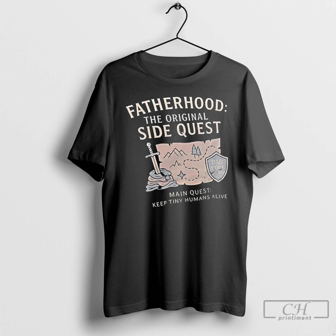 Premium Fatherhood The Side Quest Main Quest Keep Tiny Humans Alive T-Shirts, Hoodie, Sweatshirt | AU18TeeNovaLab.com