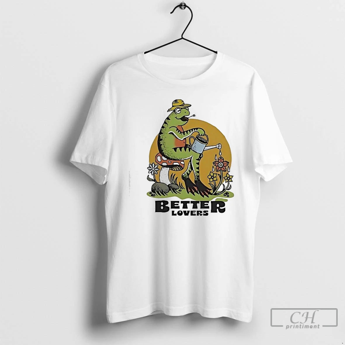 Premium Frog On A Mushroom Watering Flowers Better Lovers Spring T-Shirts, Hoodie, Sweatshirt | AU18TeeNovaLab.com