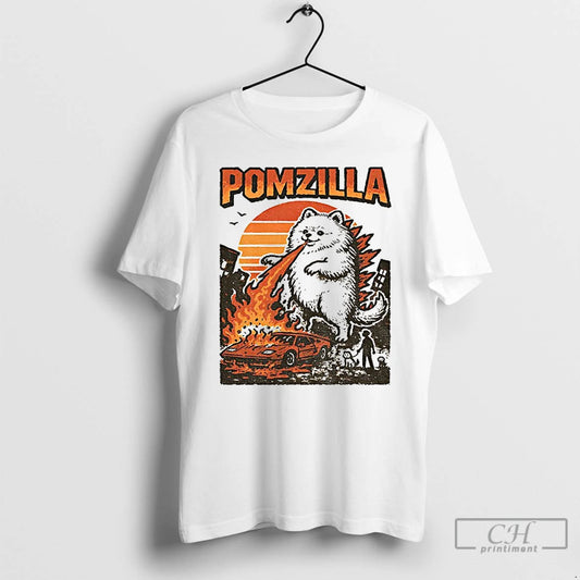 Premium Funny Pomeranian Godzilla T-Shirts, Hoodie, Sweatshirt | AU18TeeNovaLab.com