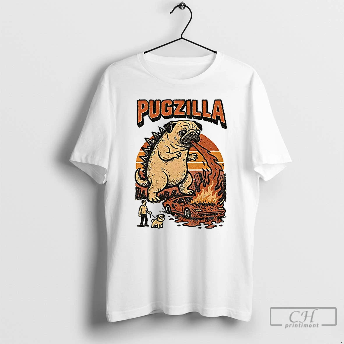 Premium Funny Pug Godzilla T-Shirts, Hoodie, Sweatshirt | AU18TeeNovaLab.com