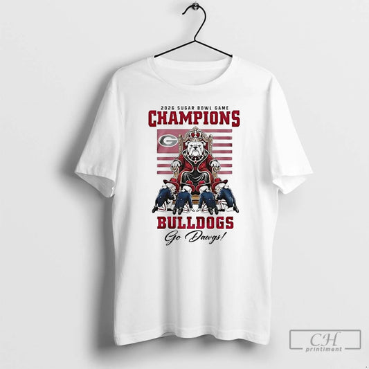 Premium Georgia Bulldogs 2026 Sugar Bowl Champions Go Dawgs Mascot King T-Shirts, Hoodie, Sweatshirt | AU18TeeNovaLab.com