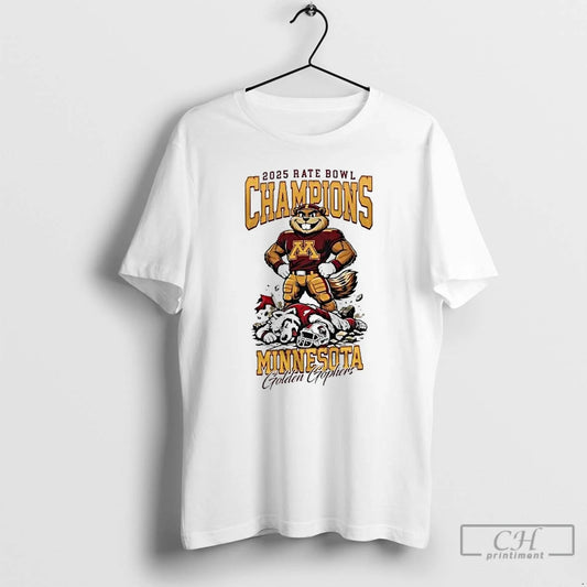 Premium Golden Gophers 2025 Rate Bowl Champions Mascot T-Shirts, Hoodie, Sweatshirt | AU18TeeNovaLab.com
