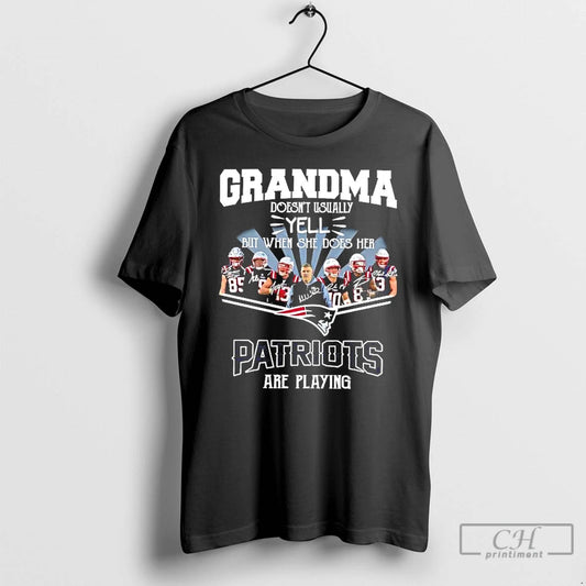 Premium Grandma Doesnt Usually Yell But When She Does Her Patriots Are Playing Team Players T-Shirts, Hoodie, Sweatshirt