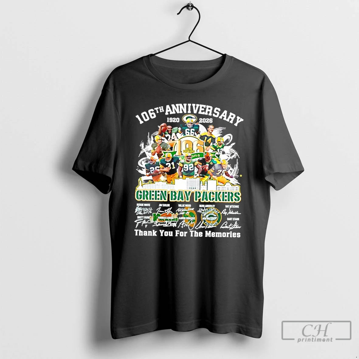 Premium Green Bay Packers 106th Anniversary 1920 2026 Thank You For The Memories Signatures T-Shirts, Hoodie, Sweatshirt
