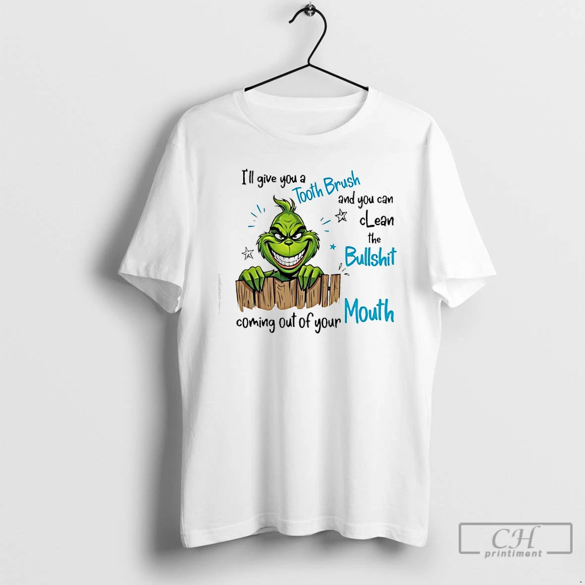 Premium Grinch Ill Give You A Tooth Brush And You Can Clean The Bullshit T-Shirts, Hoodie, Sweatshirt | AU18TeeNovaLab.com