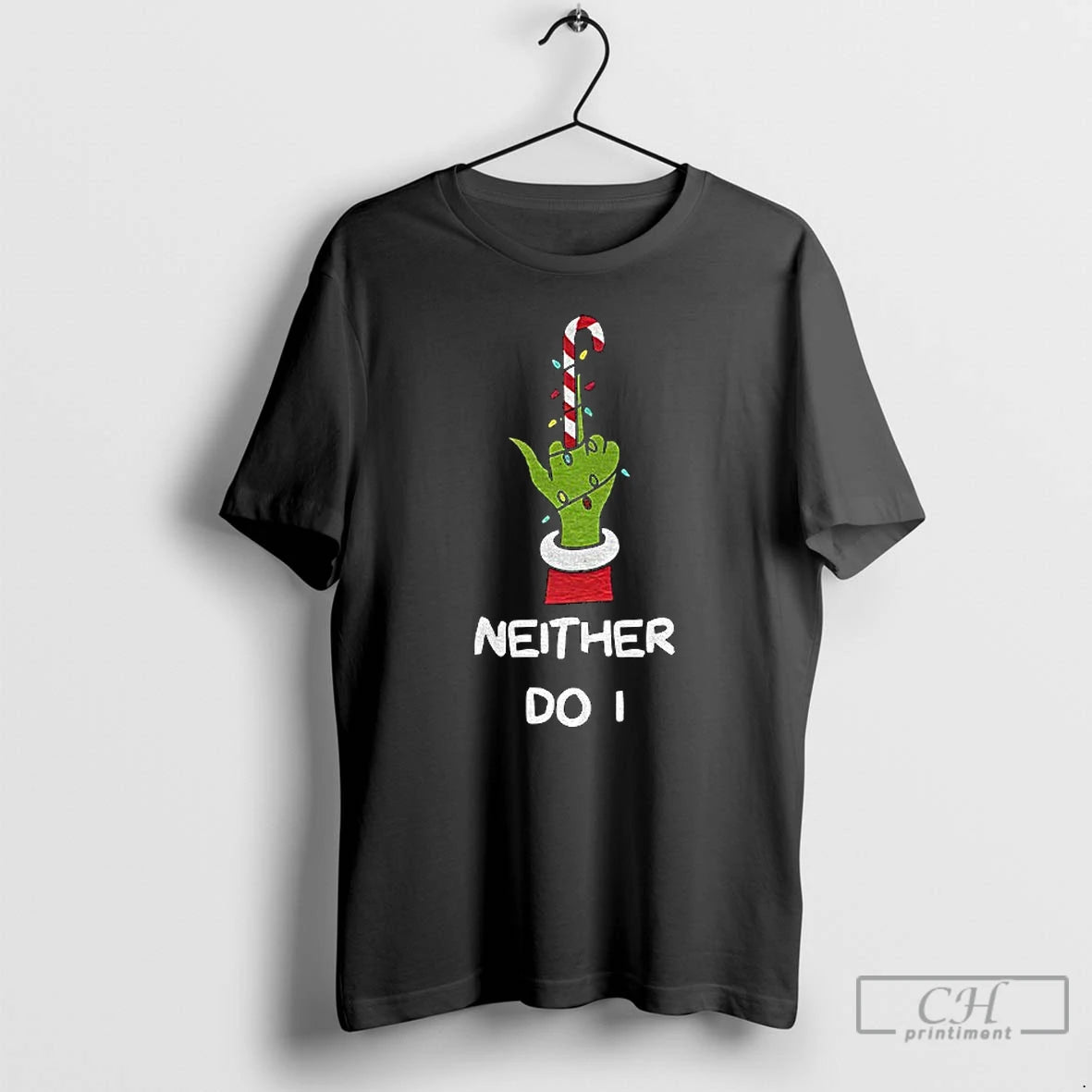 Premium Grinch Middle Finger Neither Do I Merry Christmas T-Shirts, Hoodie, Sweatshirt | AU18TeeNovaLab.com